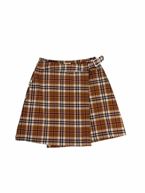 Brandy Melville Dresses & Skirts - NWOT Brandy Melville RARE 2018 Brown Plaid Wrap Mini Skirt